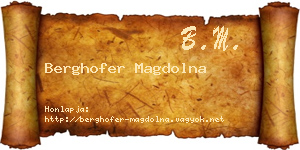 Berghofer Magdolna névjegykártya